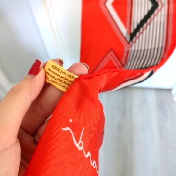 Vintage Symphony Scarfs Leonardi red and white made in Italy - Picture 7 of 11